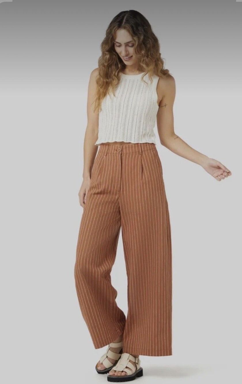 Princess Highway Wide-Leg Pinstripe Pants Walter Stripe Size 10